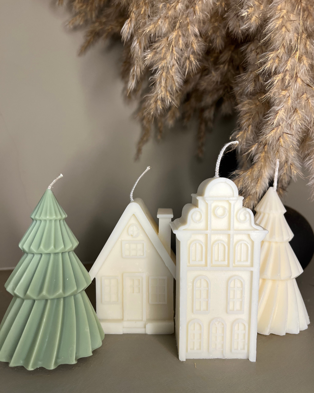 Scented Soy Wax House Home Duo: Christmas | House Warming | Home Decor | Aesthetic Neutral - Nude Flame Candles