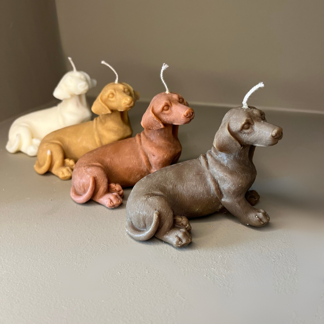 Miniature Dachshund Soy Scented Candle - Nude Flame Candles