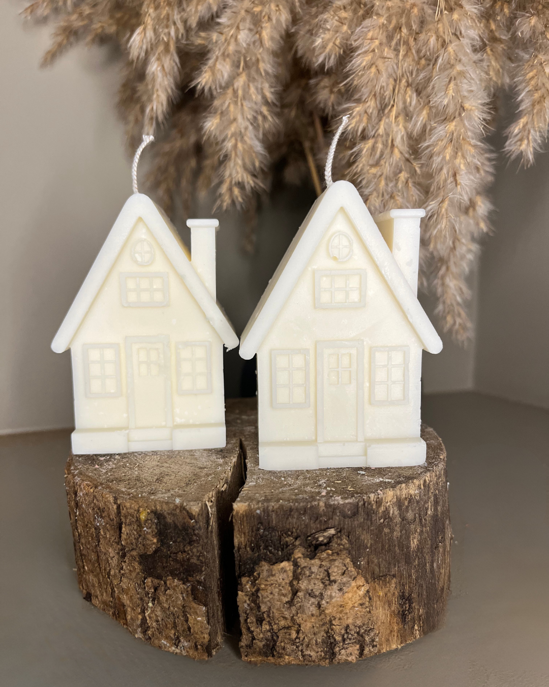 Scented Soy Wax House Home Duo: Christmas | House Warming | Home Decor | Aesthetic Neutral - Nude Flame Candles