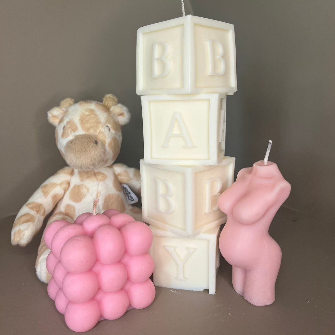 Baby Shower Blocks Bundle - Nude Flame Candles
