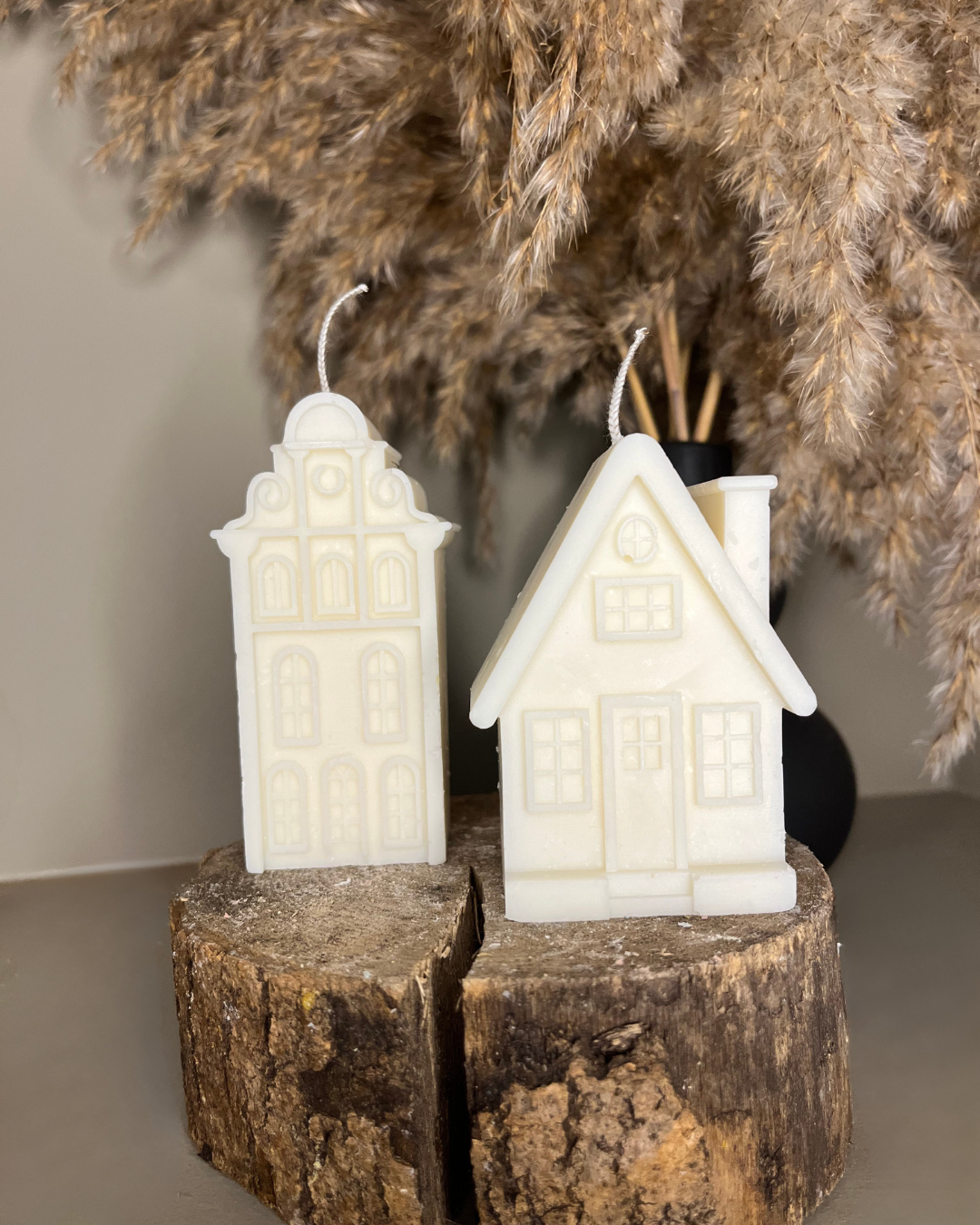 Scented Soy Wax House Home Duo: Christmas | House Warming | Home Decor | Aesthetic Neutral - Nude Flame Candles
