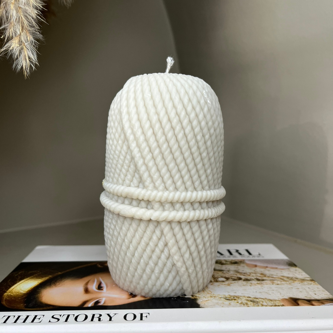 Tall Wick and Wool Scented Soy Candle - Nude Flame Candles