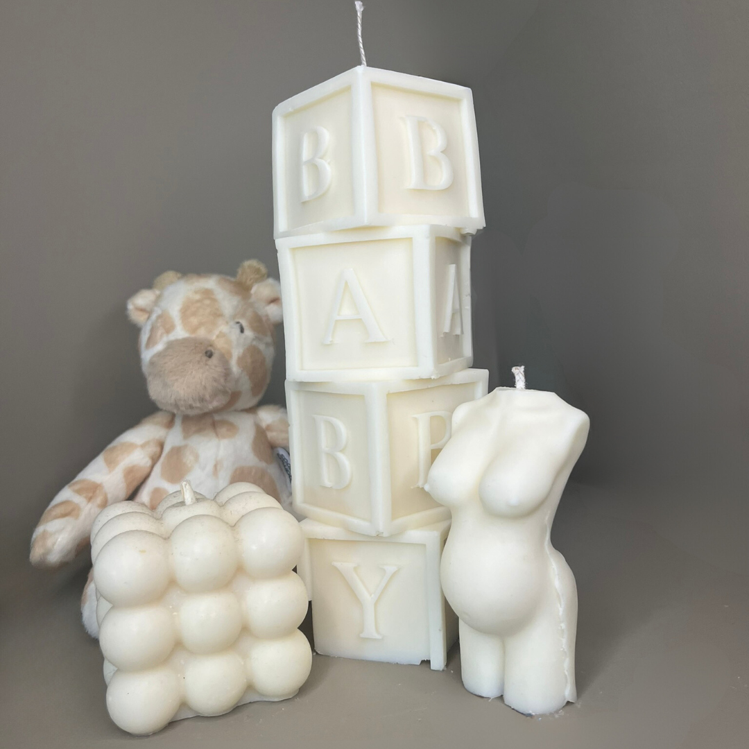 Baby Shower Blocks Bundle - Nude Flame Candles