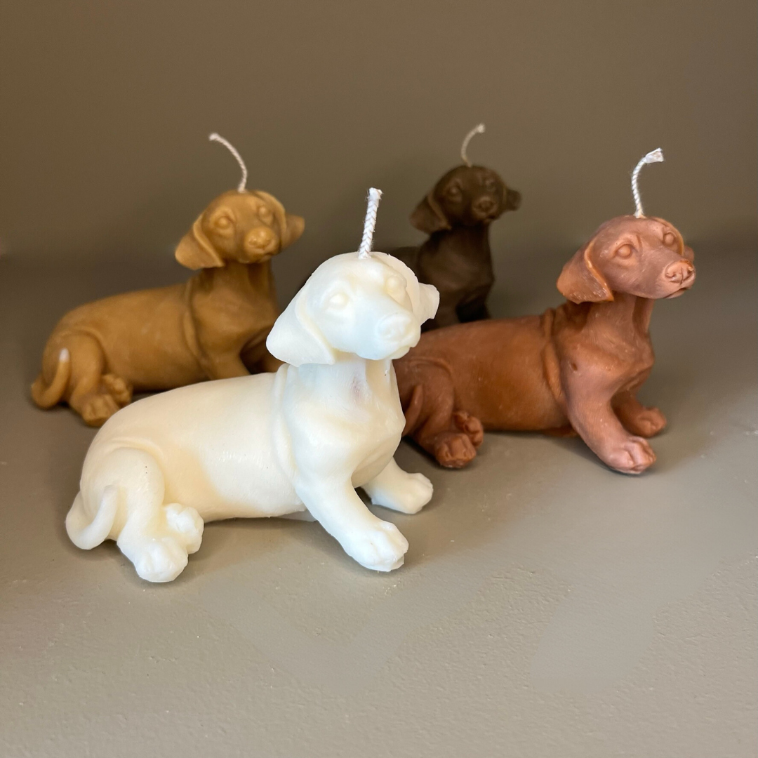 Miniature Dachshund Soy Scented Candle - Nude Flame Candles