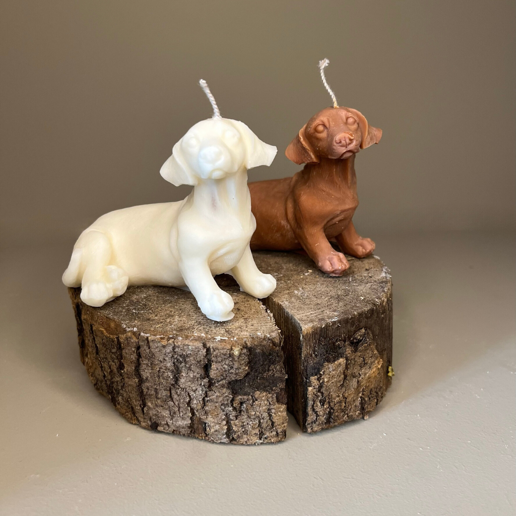 Miniature Dachshund Soy Scented Candle - Nude Flame Candles