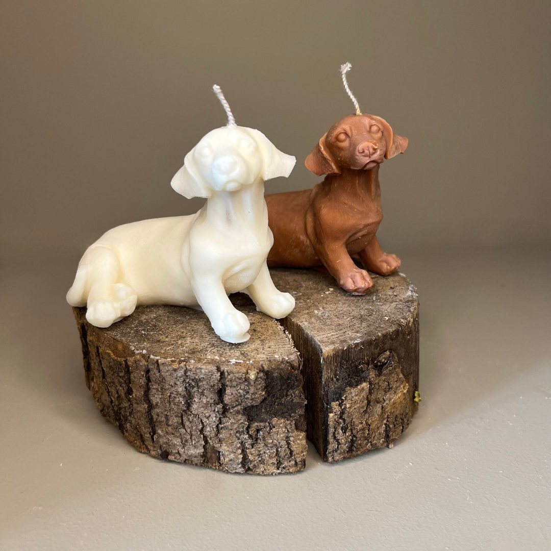 Miniature Dachshund Soy Scented Candle - Nude Flame Candles
