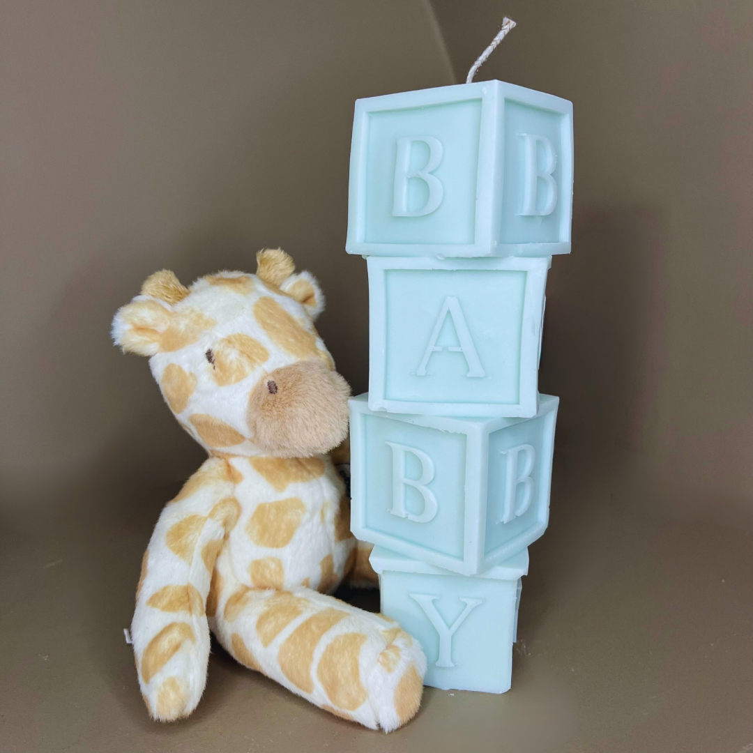 Baby Shower Blocks Soy Candle - Nude Flame Candles