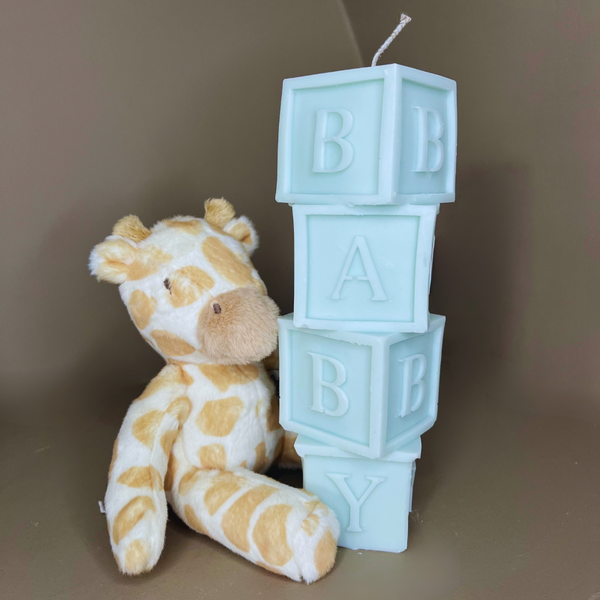 Baby Shower Blocks Soy Candle - Nude Flame Candles