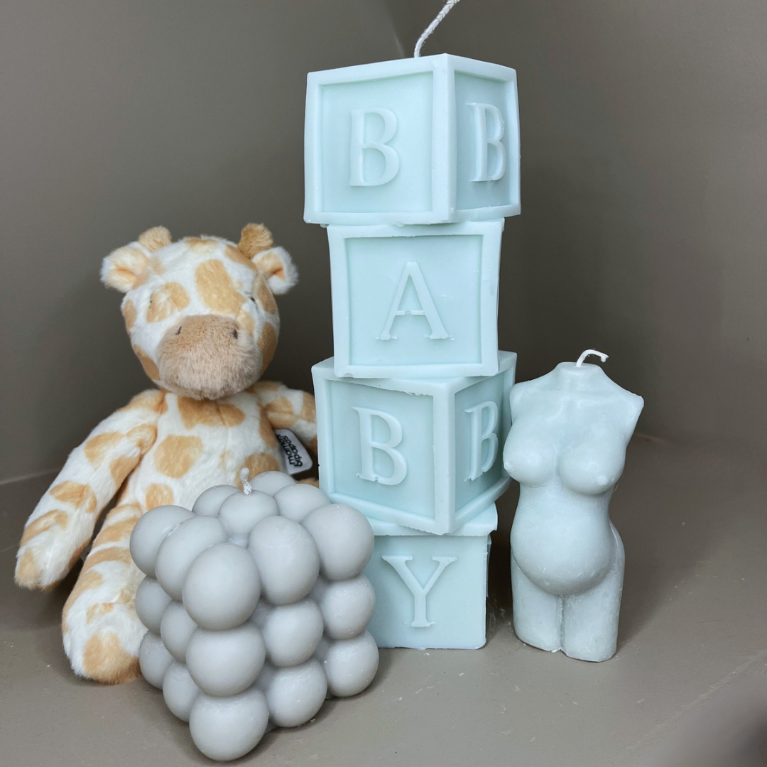 Baby Shower Blocks Bundle - Nude Flame Candles