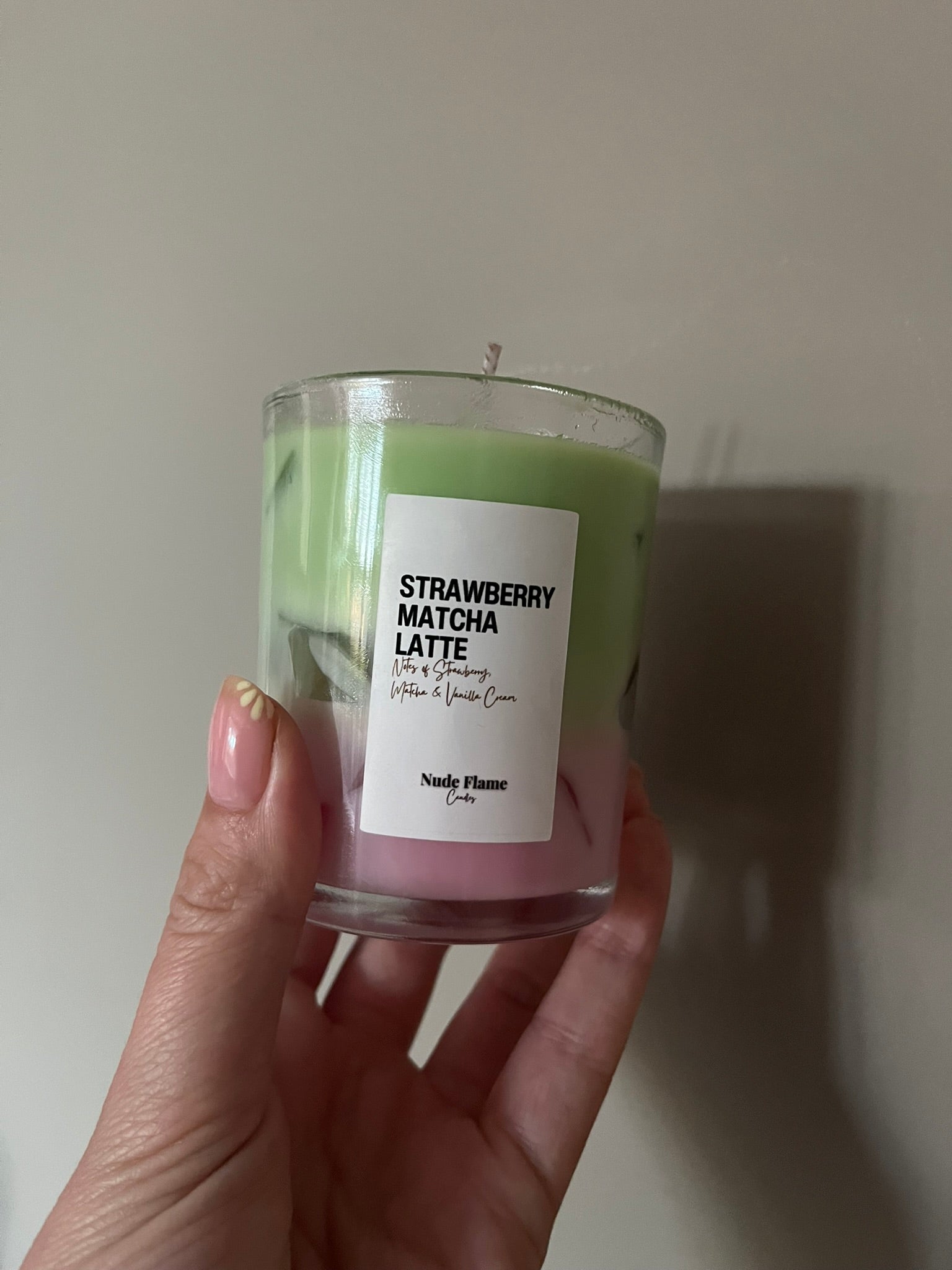 Strawberry Matcha Latte Candle 30cl - Nude Flame Candles