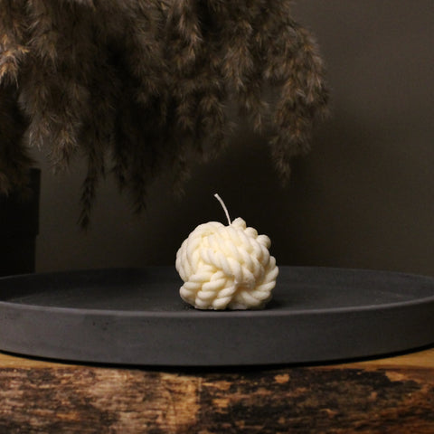 Knit Knot Soy Scented Textured Candle 6cm - Nude Flame Candles