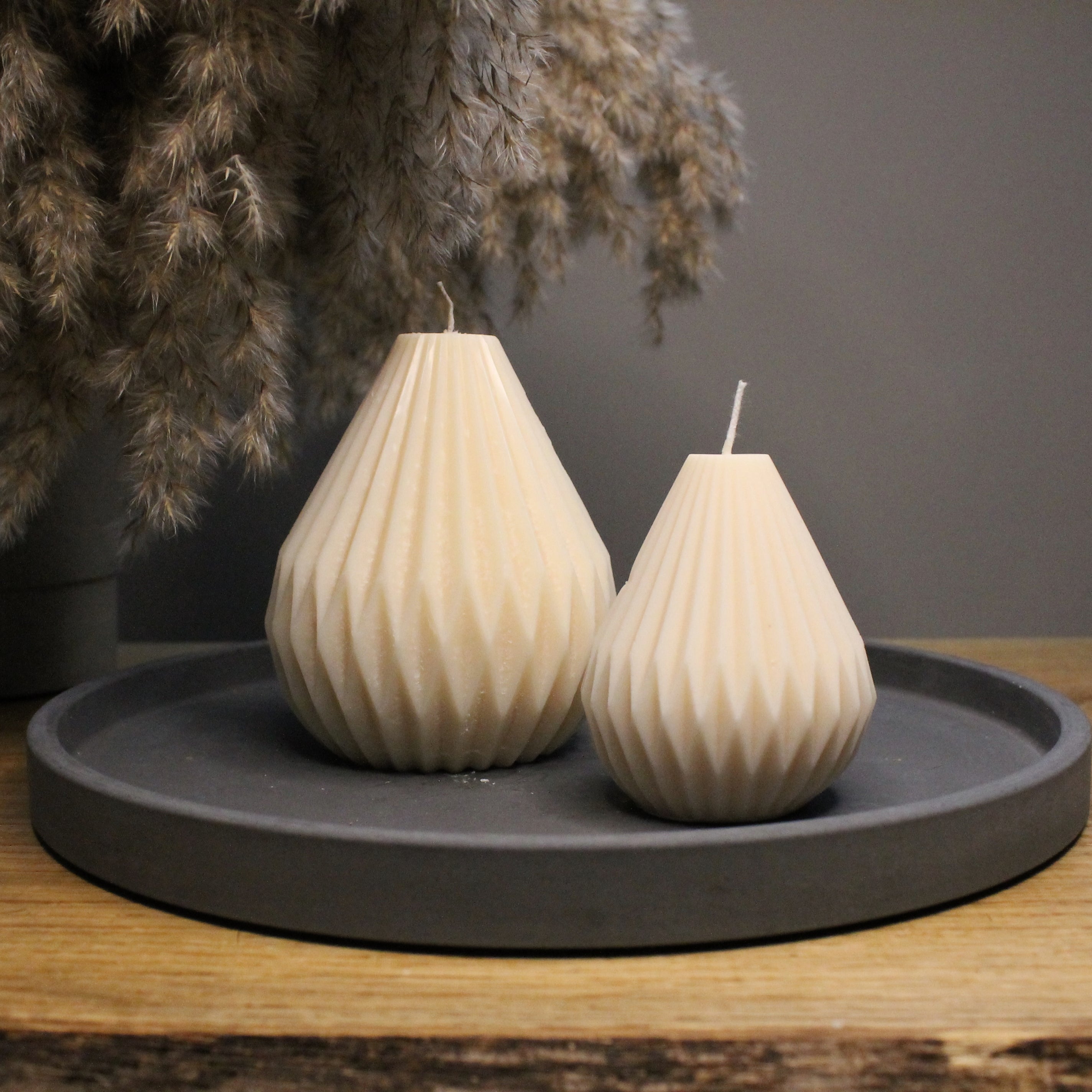 XL Peardrop Geometric Scented Soy Candle - Nude Flame Candles