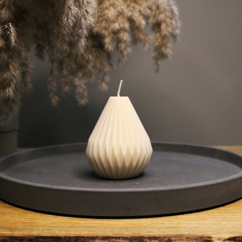 Peardrop Geometric Scented Soy Candle 8cm - Nude Flame Candles