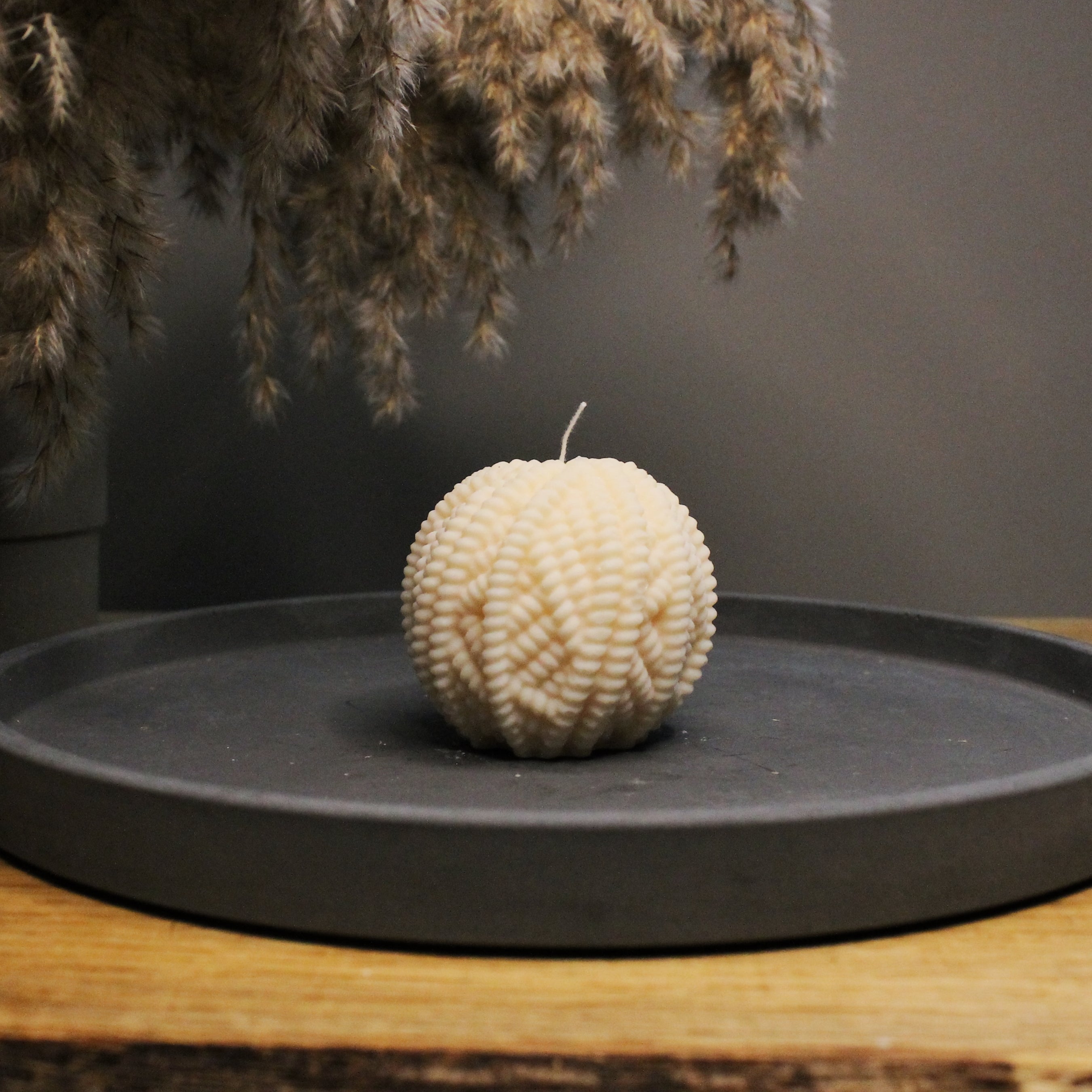 Pearl Knot Knitted Soy Candle 7.5cm - Nude Flame Candles