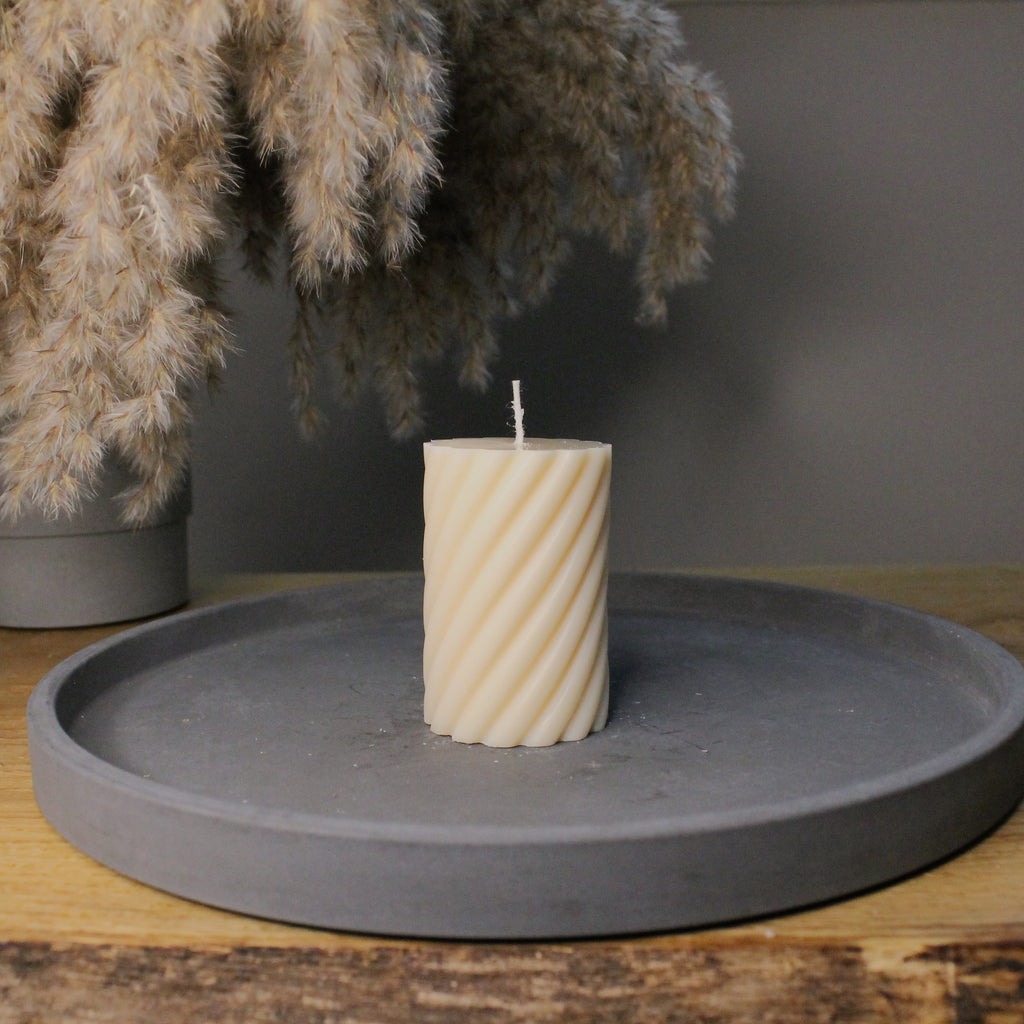 Twirl Pillar Scented Soy Candle 8cm - Nude Flame Candles