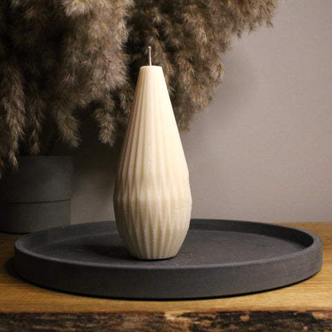 Cream Tall Peardrop Candle