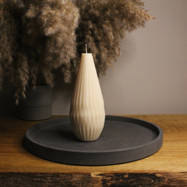 Tall Peardrop Scented Soy Cream Candle