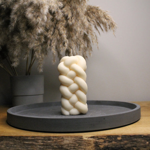 Twisted Pillar Scented Soy Candle - Nude Flame Candles