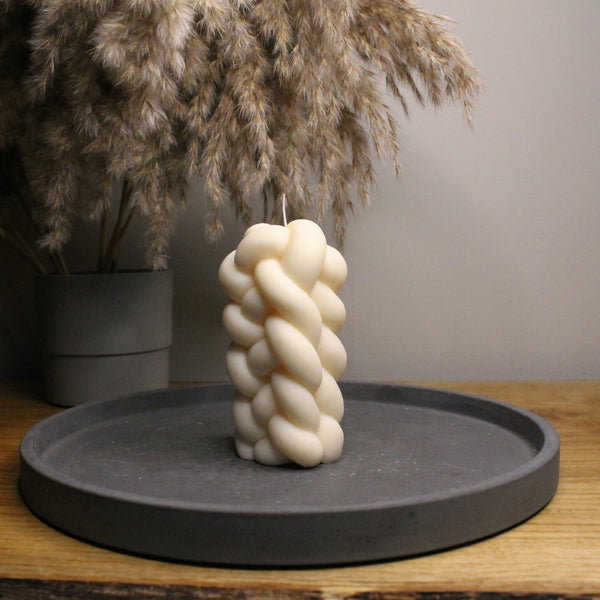 Twisted Pillar Scented Soy Candle - Nude Flame Candles