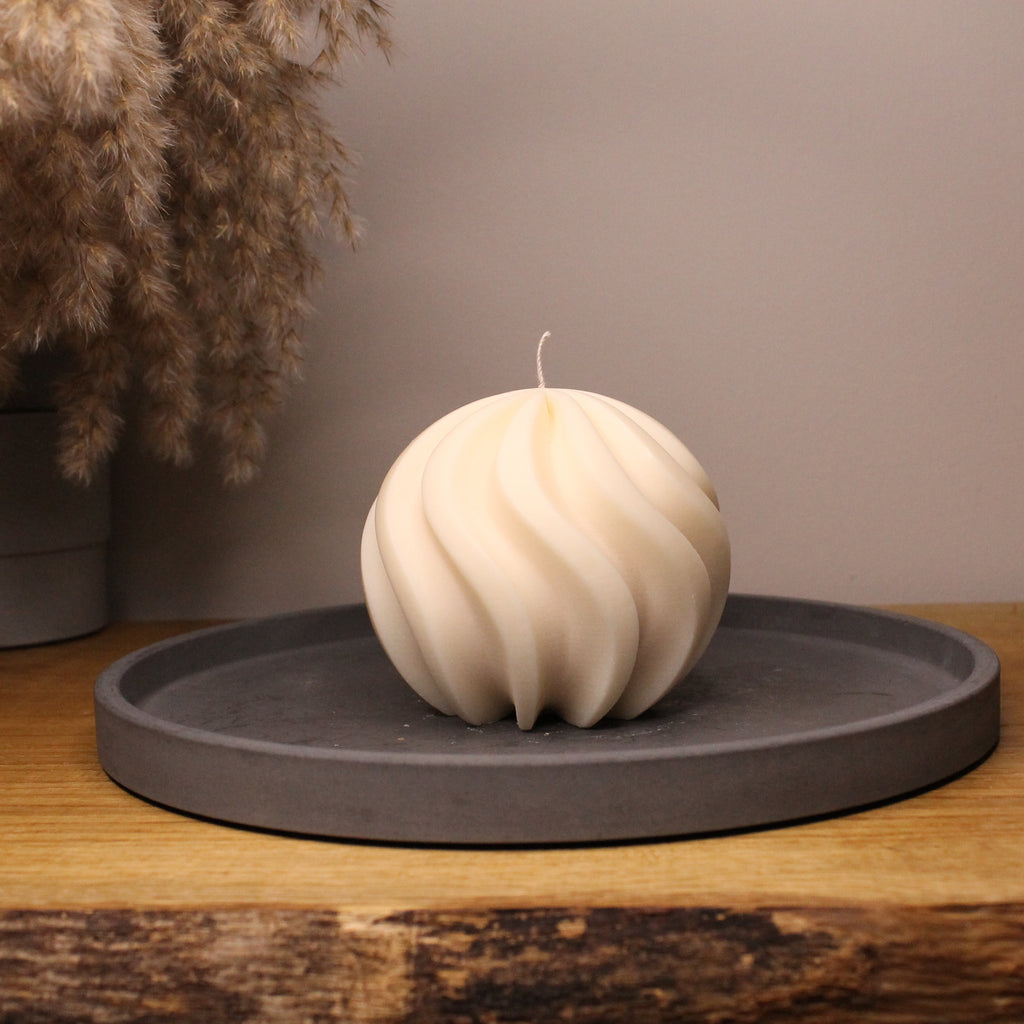 Spiral Circular Scented Soy Candle - Nude Flame Candles