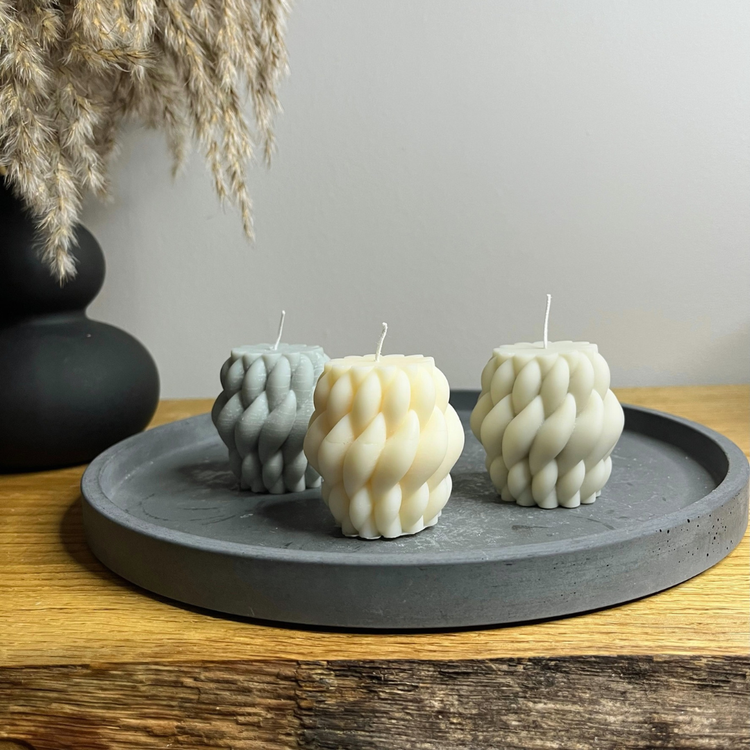 Miniature Chunky Knit Scented Soy Candle - Nude Flame Candles