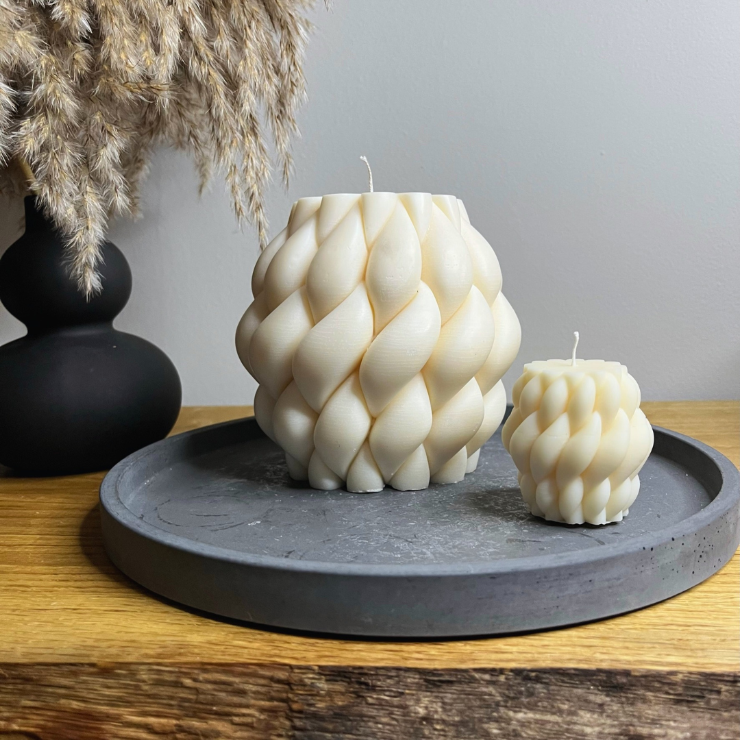 Miniature Chunky Knit Scented Soy Candle - Nude Flame Candles