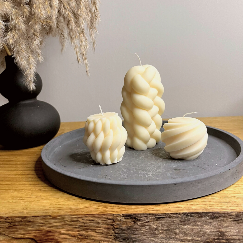 Miniature Chunky Knit Scented Soy Candle - Nude Flame Candles