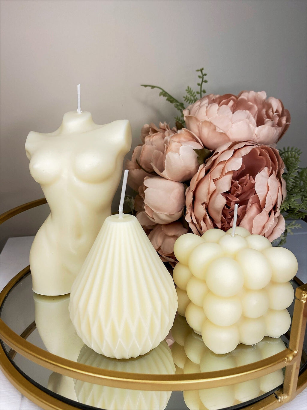 Peardrop Geometric Scented Soy Candle 8cm - Nude Flame Candles