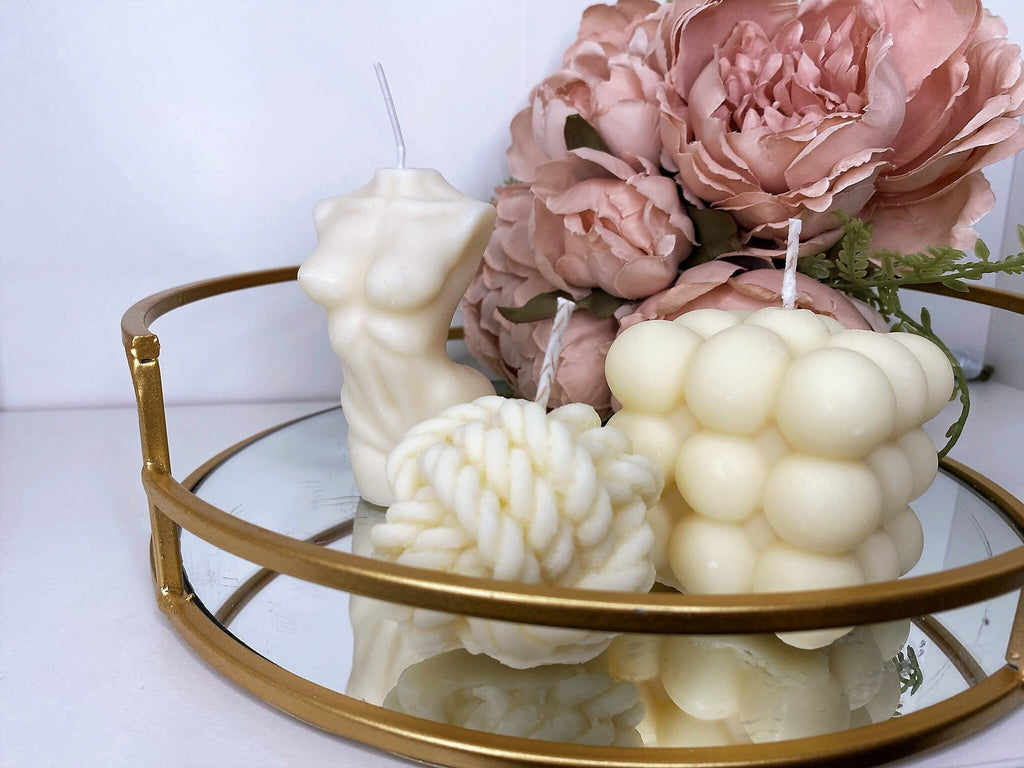 Knit Knot Soy Scented Textured Candle 6cm - Nude Flame Candles