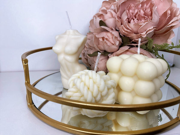Knit Knot Soy Scented Textured Candle 6cm - Nude Flame Candles