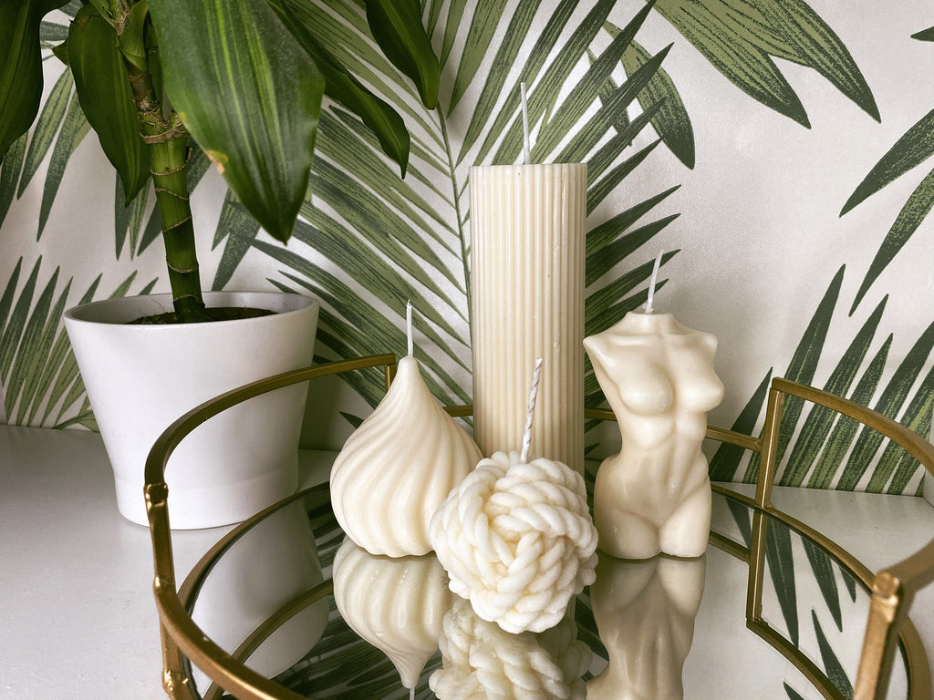 Knit Knot Soy Scented Textured Candle 6cm - Nude Flame Candles