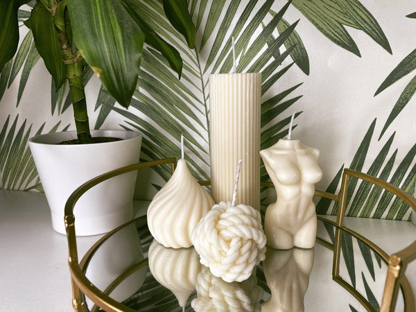 Knit Knot Soy Scented Textured Candle 6cm - Nude Flame Candles