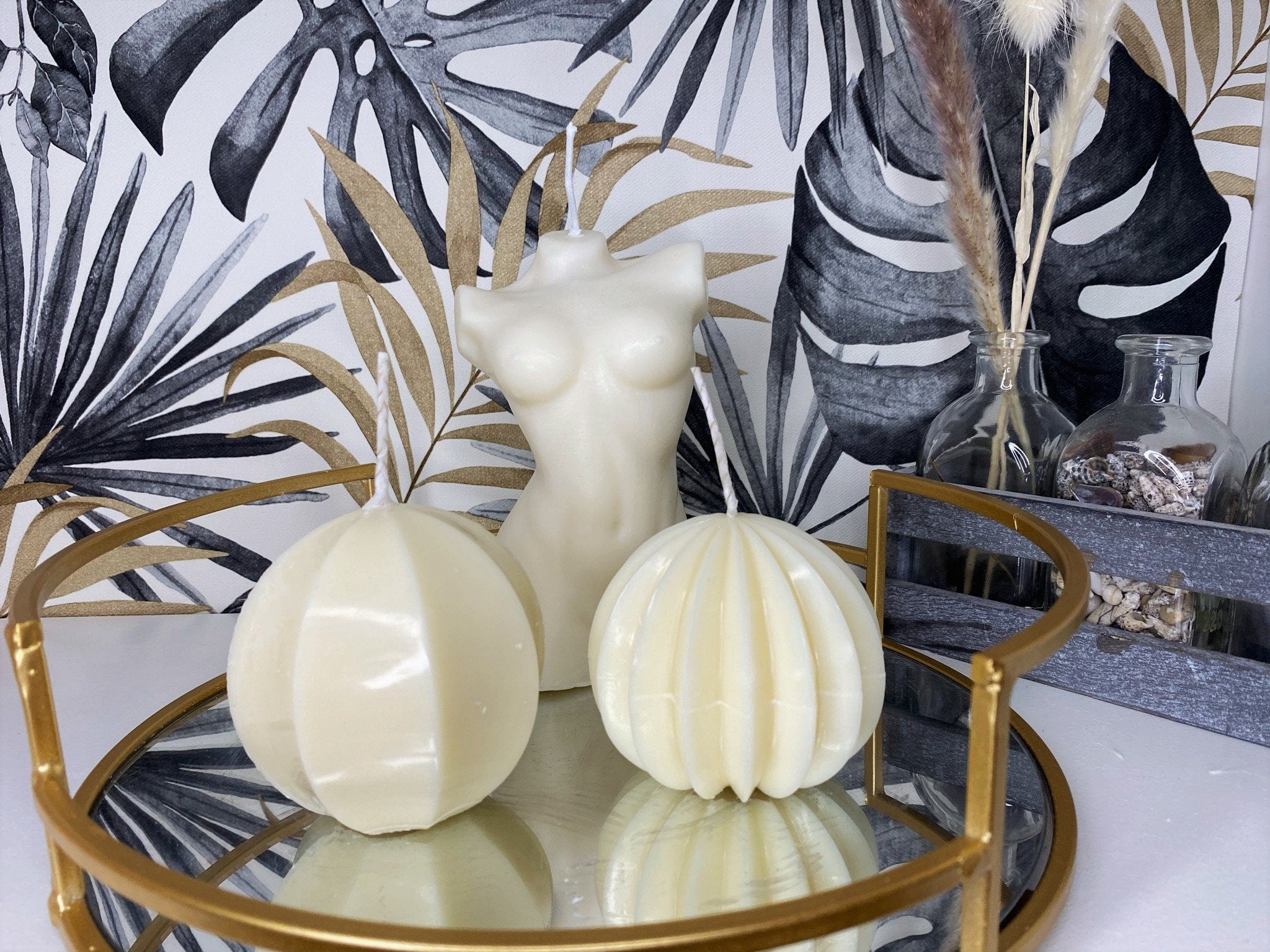 Clementine Sphere Scented Soy Candle 7cm - Nude Flame Candles
