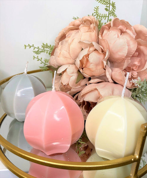 Clementine Sphere Scented Soy Candle 7cm - Nude Flame Candles