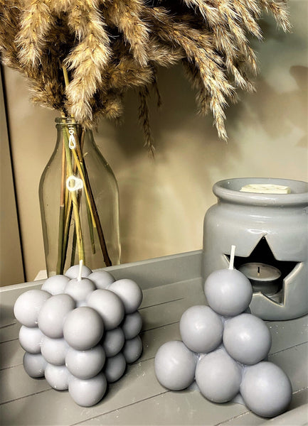 Double Trouble Bubbles Duo Scented Soy Vegan Candles Cream/Grey/Pink - Nude Flame Candles