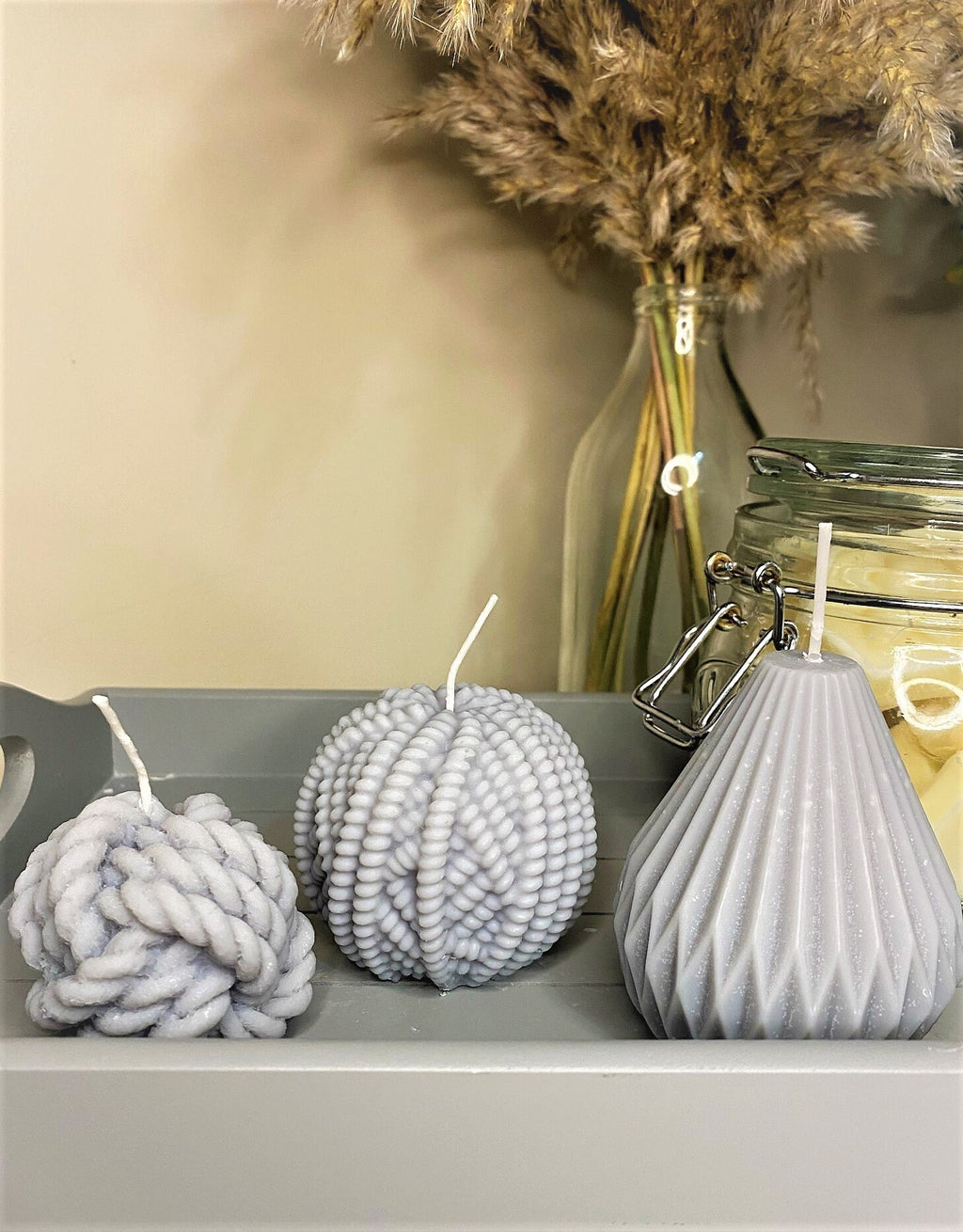 Pearl Knot Knitted Soy Candle 7.5cm - Nude Flame Candles