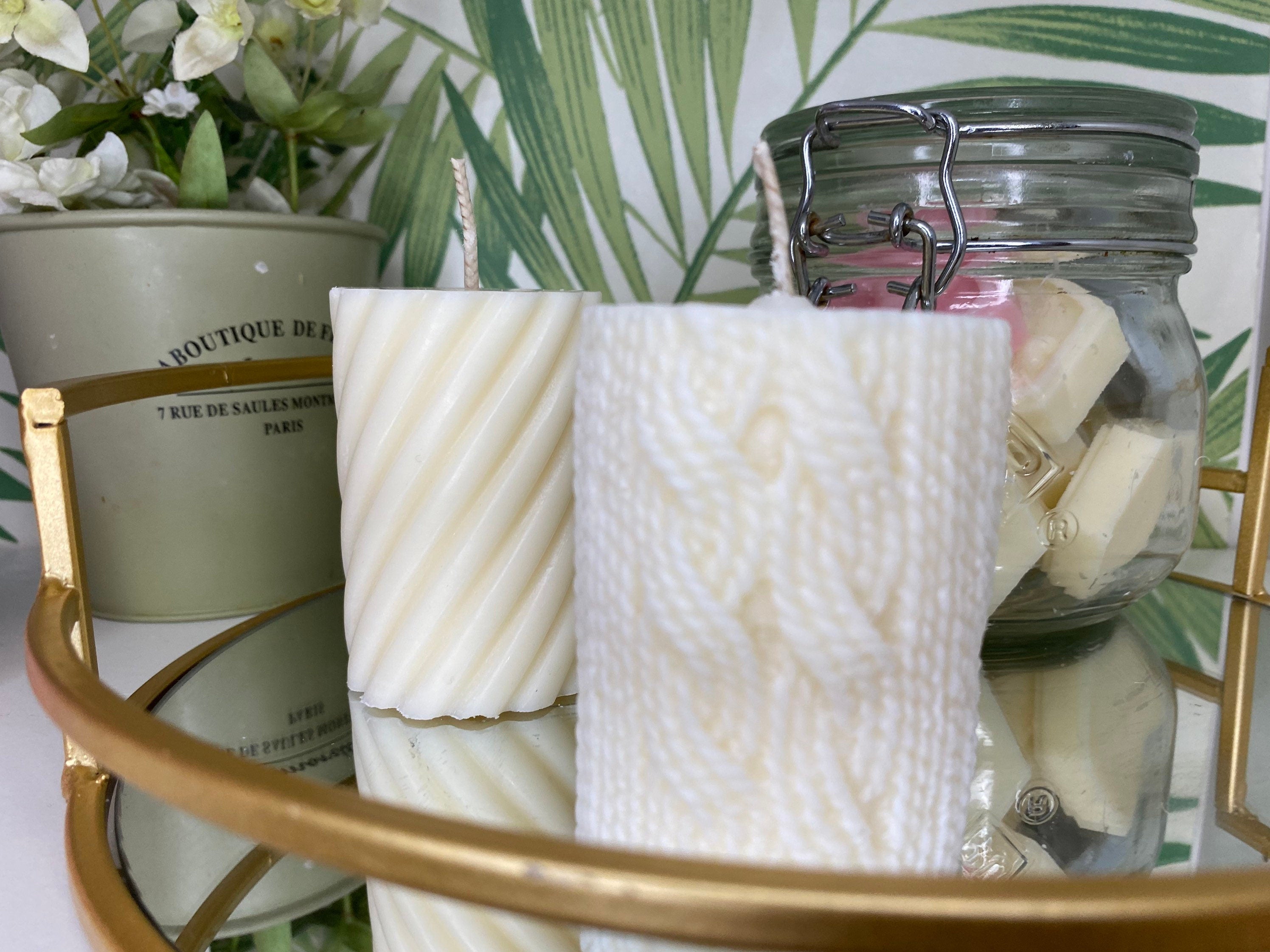 Chunky Knit Crochet Soy Candle 7cm - Nude Flame Candles