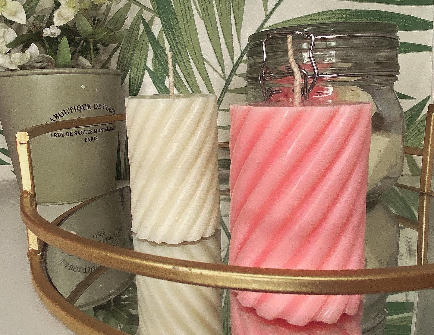 Twirl Pillar Scented Soy Candle 8cm - Nude Flame Candles