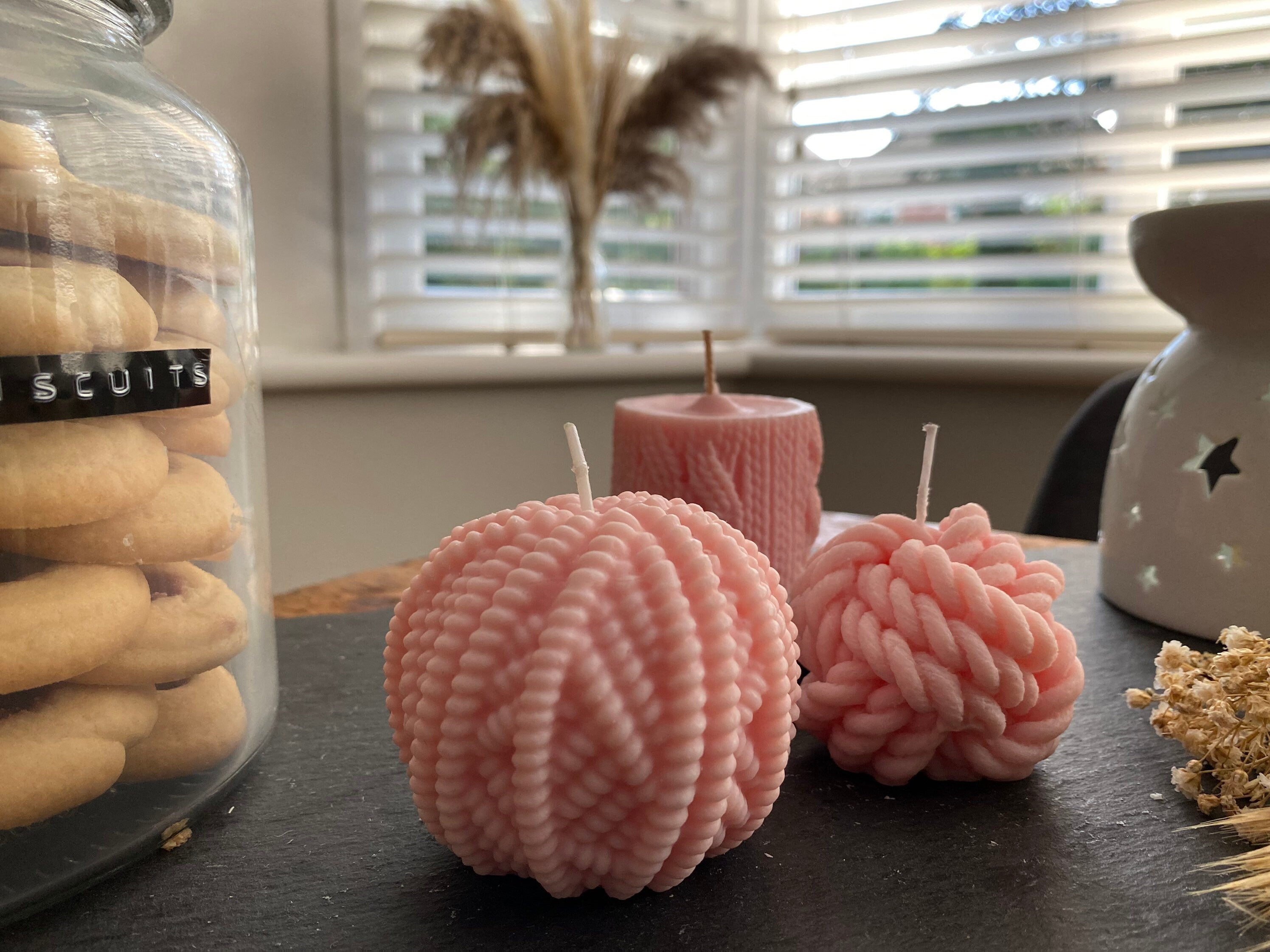 Knitted Bundle Package Three Scented Soy Candles - Nude Flame Candles