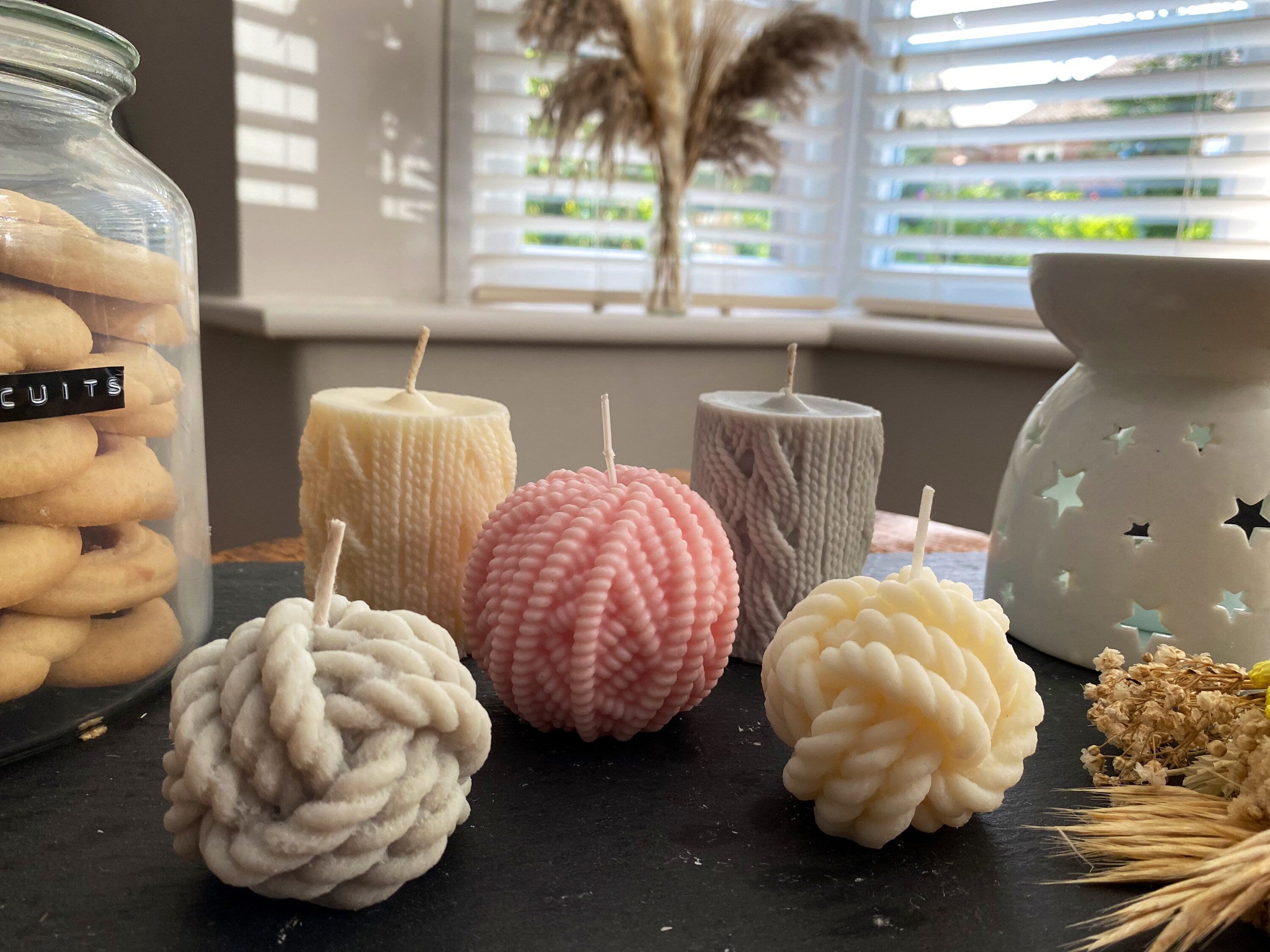 Knitted Bundle Package Three Scented Soy Candles - Nude Flame Candles