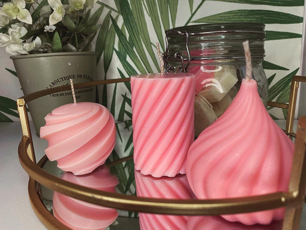 Twirl Pillar Scented Soy Candle 8cm - Nude Flame Candles