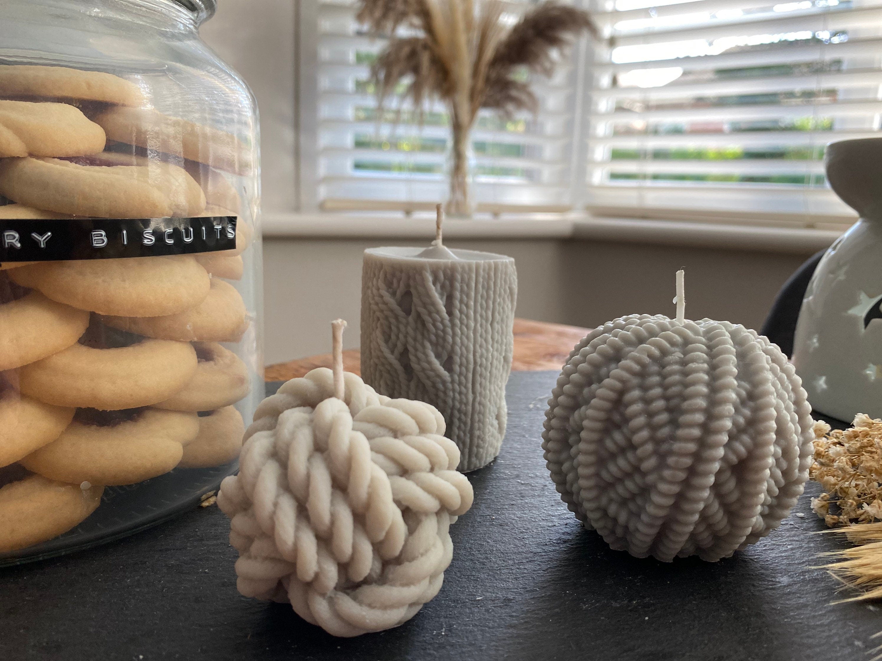 Knitted Bundle Package Three Scented Soy Candles - Nude Flame Candles