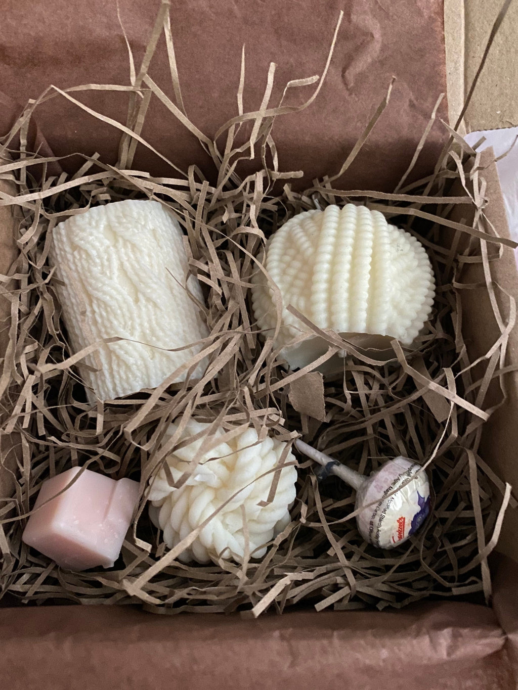Knitted Bundle Package Three Scented Soy Candles - Nude Flame Candles
